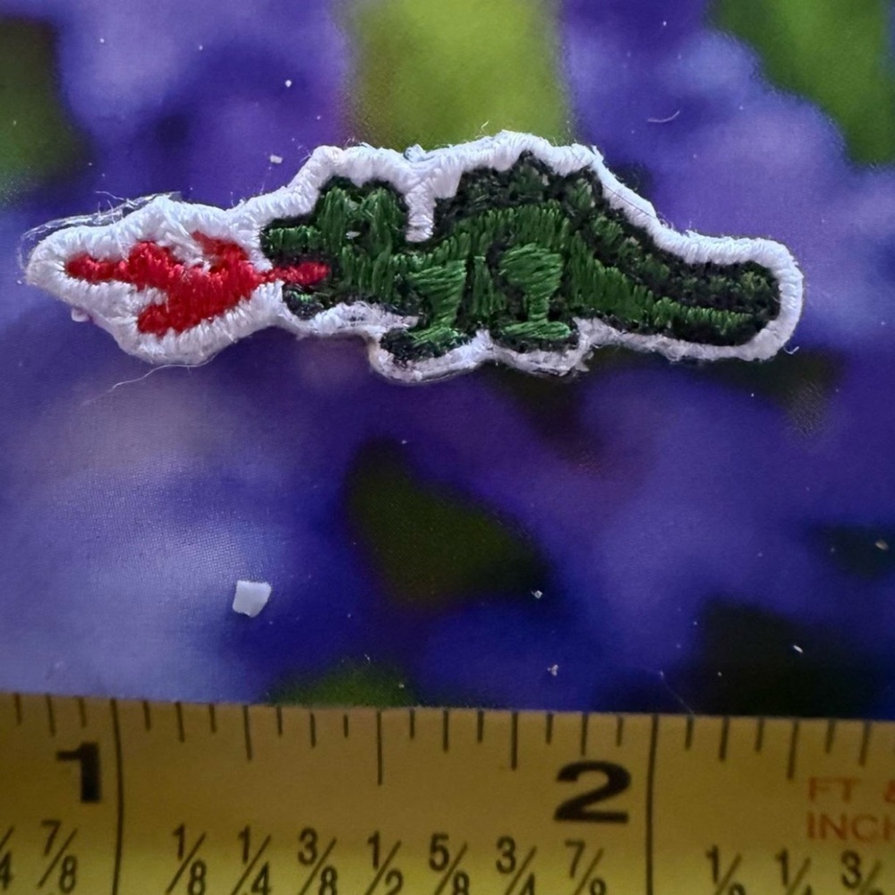 New IZOD LACOSTE Green Alligator Crocodile Fire Sew-On Patch